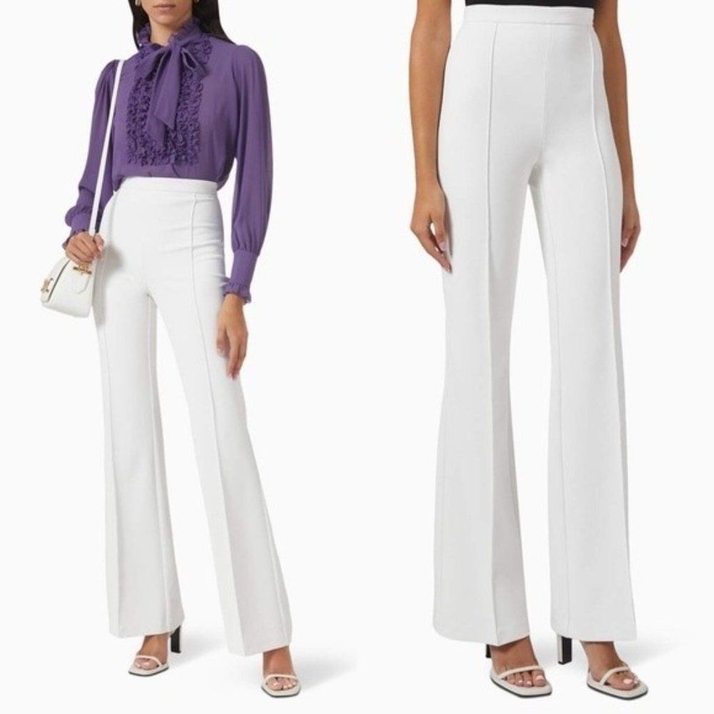 NWT Alice + Olivia Jalisa White Wide Leg High Waisted Pants
